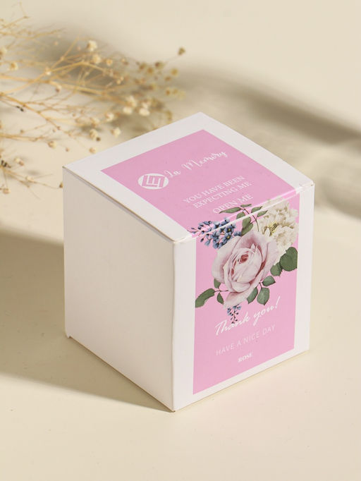 Свеча в вулканическом подсвечнике "Цилиндры" розовая 8,1х8,1х5,4 см