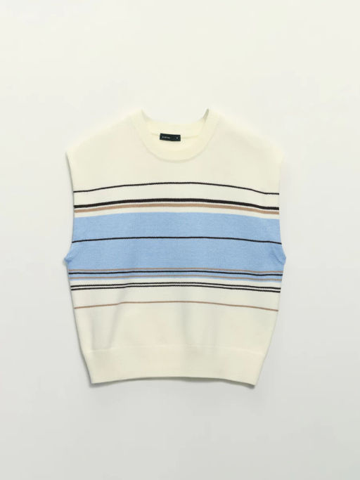 Вязаный жилет в полоску / Zarina  фото 6