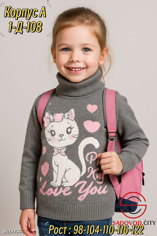 Свитер для девочки с рисунком