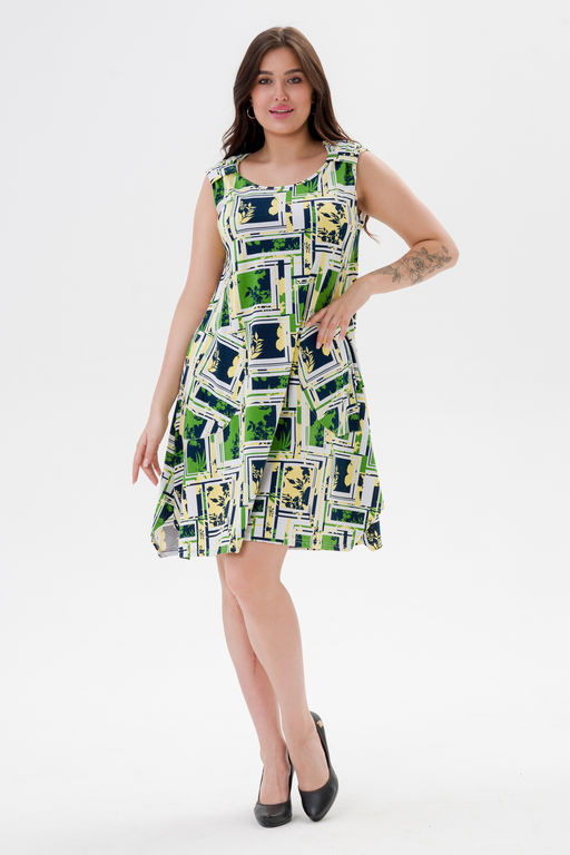 Платье женское из кулирки Кэтрин цитрусовый микс макси - Амадэль фото 2