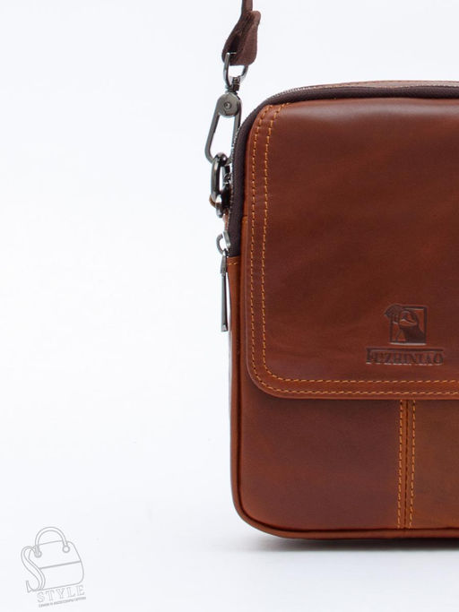 Сумка мужская кожаная 8613S brown Fuzhiniao