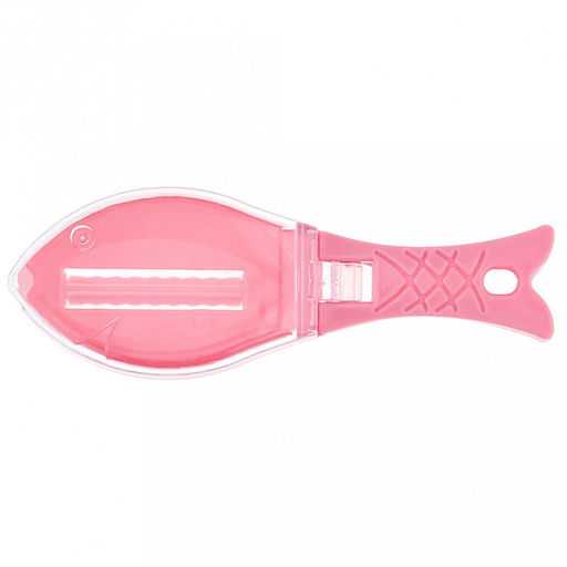 Рыбочистка Окунь пластмассовая 15,5х5,4х4см, с ручкой, с крышкой, цвета в ассортименте: розовый, серый, в коробке (Китай) - Домашняя мода фото 3