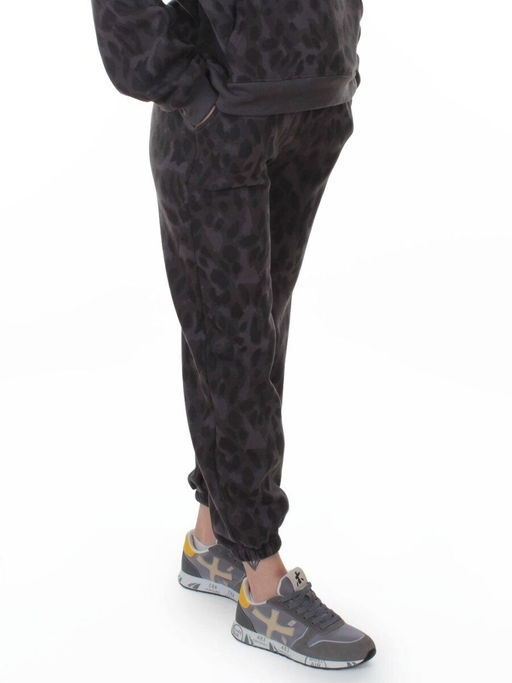 868-6 DK. GRAY/LEOPARD Костюм спортивный зимний женский (95% хлопок, 5% полиэстер)