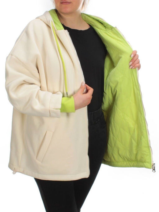 2561 BEIGE/ORANGE Худи женское (50 гр. синтепон) - Фабричный китай фото 16