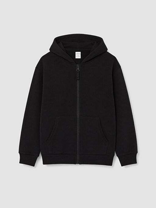 Kap??onlu Erkek ?ocuk Fermuarl? Sweatshirt