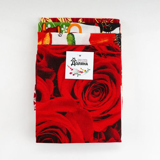 Набор кухонных полотенец Доляна Тебе, 35х60см-4шт, 100% хлопок  фото 9