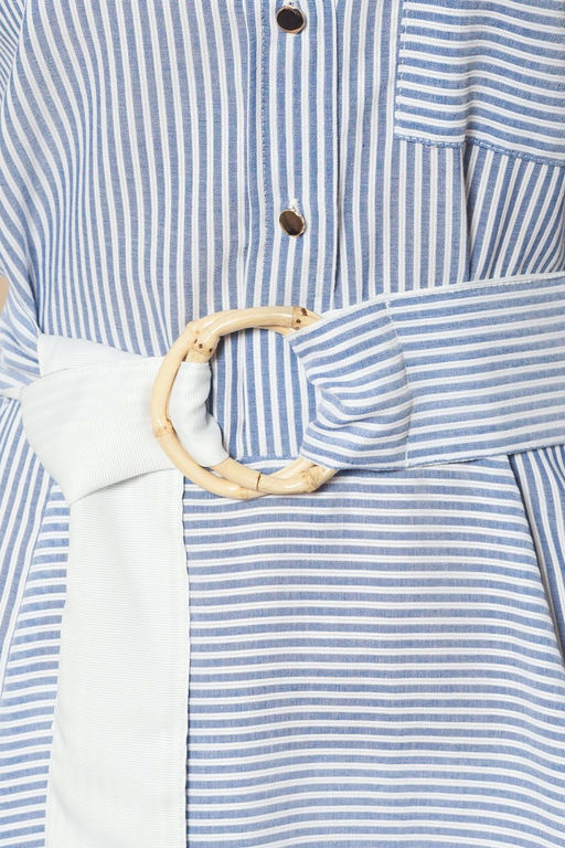 Платье-рубашка их хлопка с асиммеричным низом