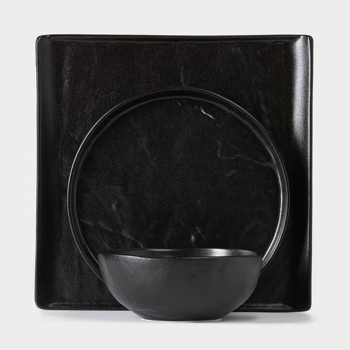 Блюдо для подачи Magistro Pietra lunare, 27.5×27.5 см, фарфор, чёрное