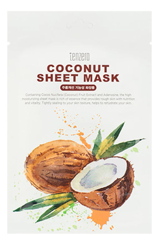 Маска тканевая с экстрактом кокоса TENZERO Coconut Sheet Mask , 25ml
