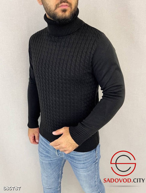 Свитер мужской с воротником стойка
