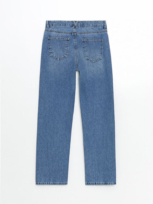 Beli Ayarlanabilir Lastikli K?z ?ocuk Jean Pantolon