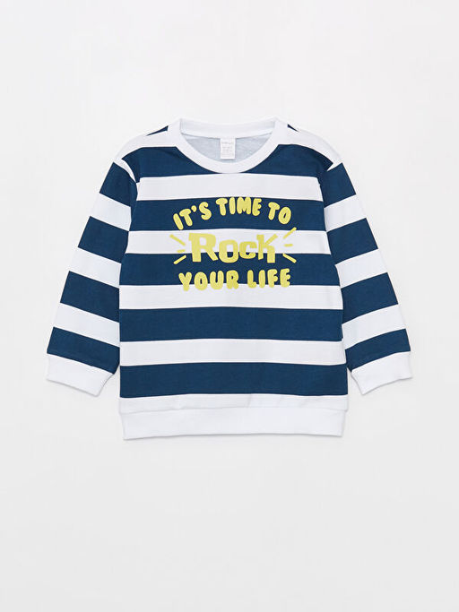 Bask?l? Uzun Kollu Erkek Bebek Sweatshirt 2li - Waikiki фото 2