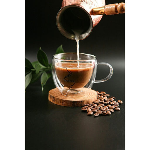 Кружка стеклянная с двойными стенками Magistro Дуо. Coffee, 200 мл  фото 2