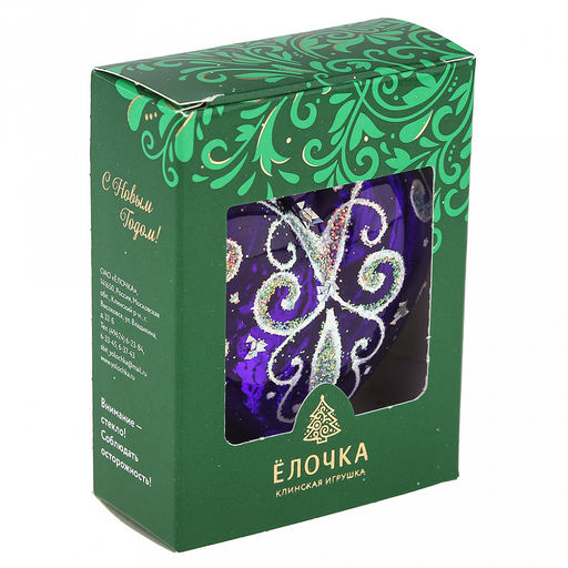 Елочная игрушка сердечко стеклянная Элегия h6,5см, ручная художественная роспись, цвета микс, подарочная упаковка (Россия) - Домашняя мода фото 9