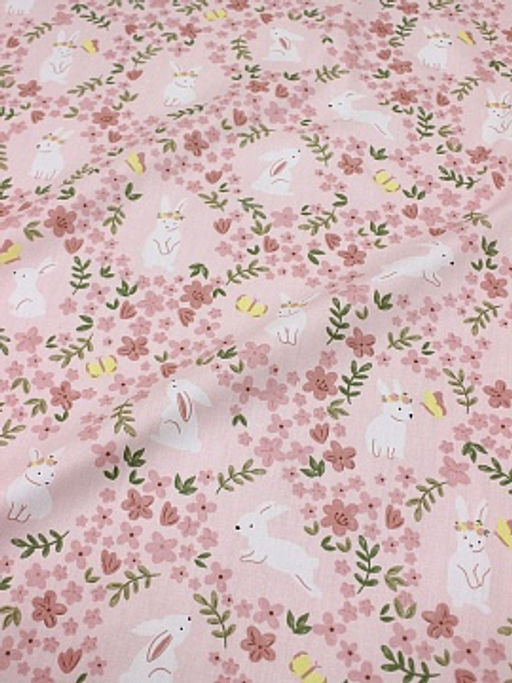 Сатин Зайчата на прогулке, ш.1.60м, хлопок-100%, 110гр/м.кв