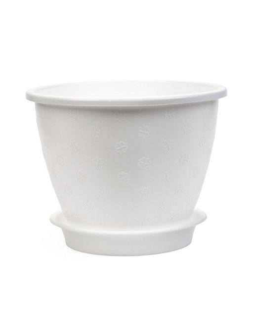 Горшок для цветов «Цветочек», 3.6 л, d=21.5 см, h=16.5 см, пластиковый, белый