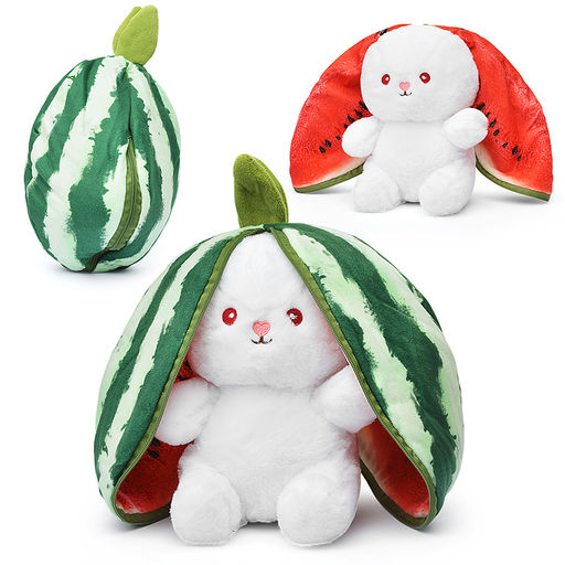 Мягкая игрушка "Заяц арбузик" 27см