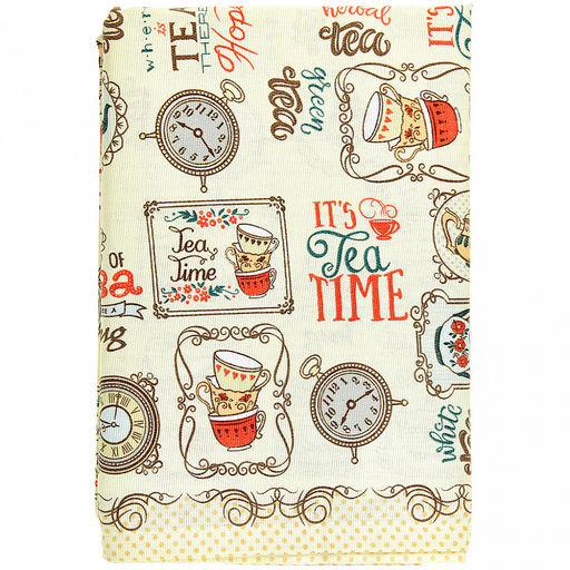 Шторы для кухни, 2шт 148х160см "Чаепитие", на шторной ленте, хлопок "Комфорт" 171г/м2, упаковка "классическая" 28х41см, "Домашняя мода" (Россия)