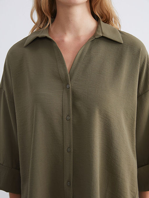 Dokulu Oversize Kad?n G?mlek