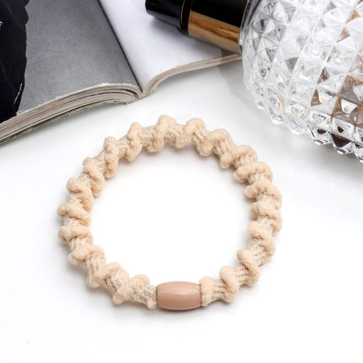 Цена за 12 шт. Резинка для волос «Спорт элит», спиралька объём, 5 см, бежевая