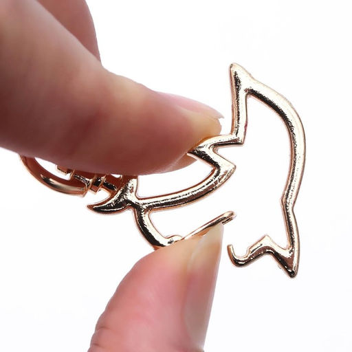 Цена за 2 шт. Карабин металлический Дельфин, 43 28 мм / 8 2,2 мм, 5 шт, цвет золотой - Арт узор фото 3