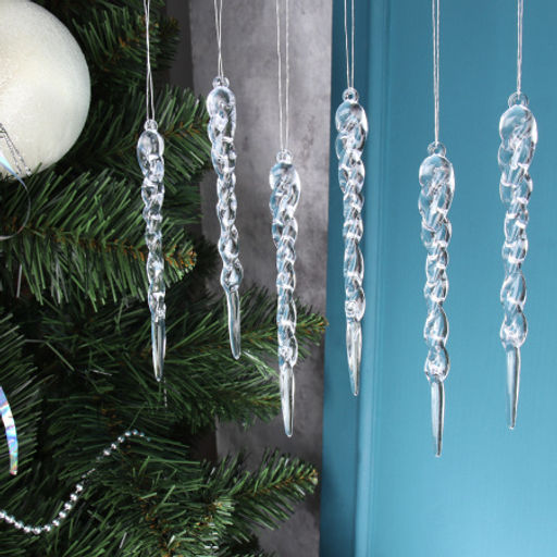 Новогоднее украшение Сосулька 13 см набор 12 штук / GH-15 /уп 250/ - Галеонтрейд фото 3