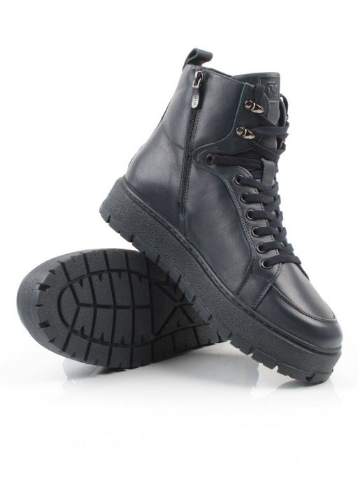 05-AW1002-2M DK. BLUE Ботинки зимние мужские (натуральная кожа, натуральный мех)