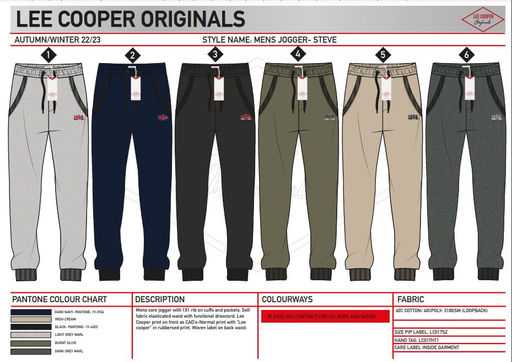 Брюки спортивные MENS STEVE FLEECE JOGGERS / Lee Cooper  фото 6