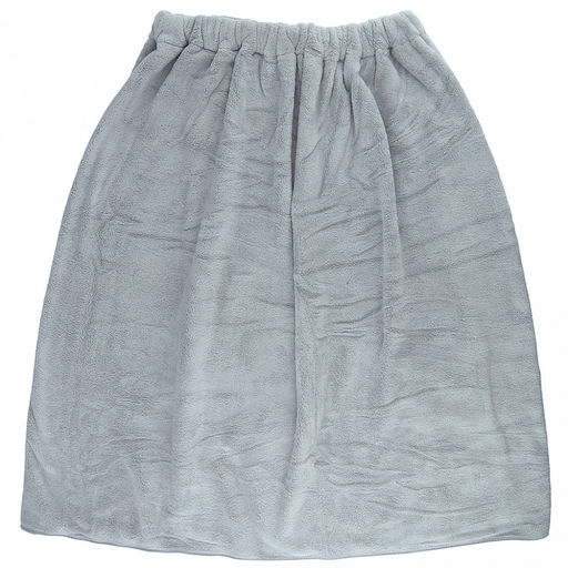 Полотенце (парео) махровое "Свежий букет" 70х175см, хлопок 100%, на резинке с липучкой, на кнопке, с вышивкой; с чалмой на пуговице 68х25см, серый (Китай)