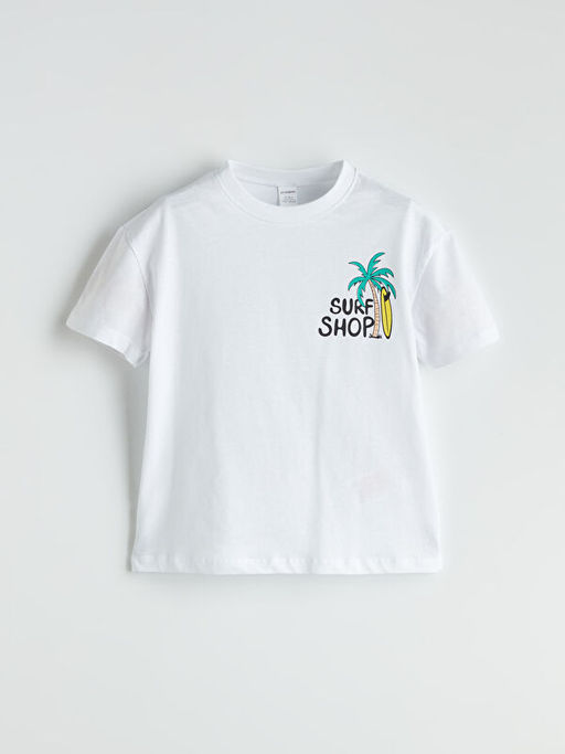 Bisiklet Yaka Bask?l? Erkek ?ocuk Ti??rt