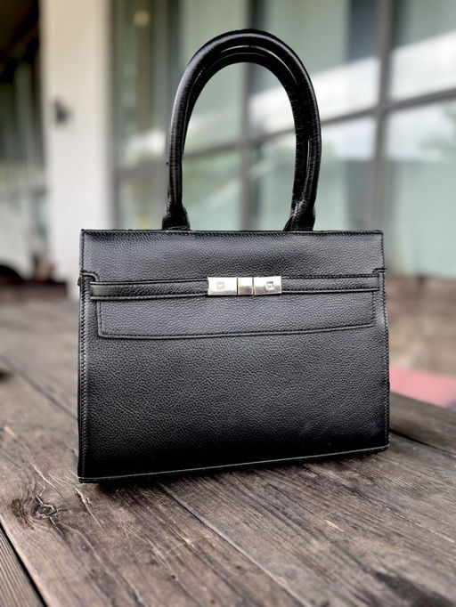 Женская кожаная каркасная сумка с ручками 1882-С Блек