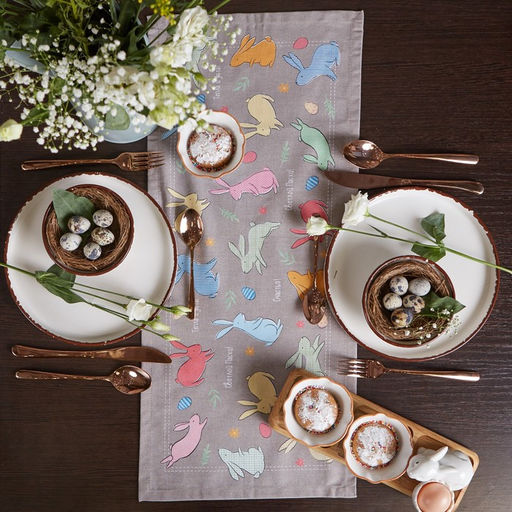 Дорожка пасхальная на стол Этель Зайцы 30х70 см, 100% хл, саржа 190 гр/м2  фото 10