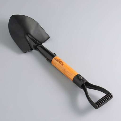 Лопата туристическая «Мастер К» штыковая, 37 см, черная, дерево