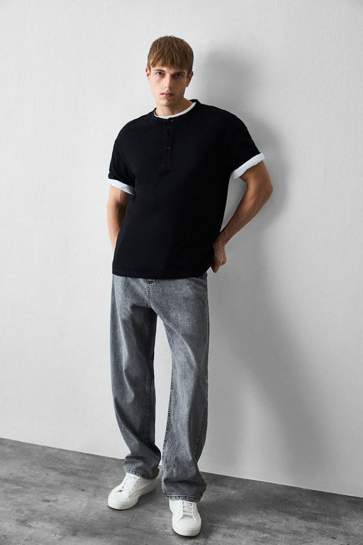 Джинсовые брюки Baggy Fit с широким узором и нормальной талией, широкие брюки - Defacto фото 16