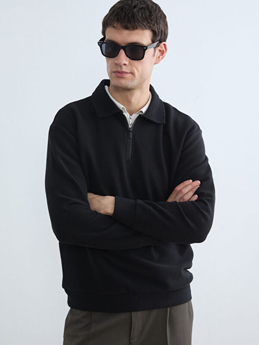 Polo Yaka Erkek Sweatshirt