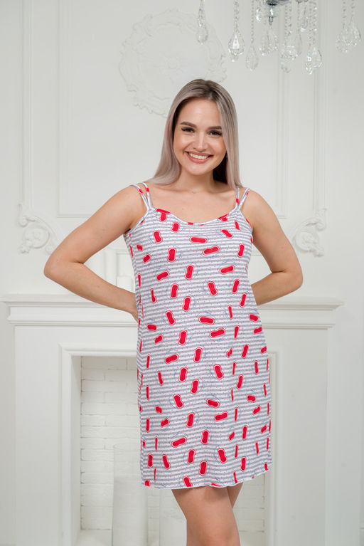 Ночная сорочка из кулирки Оливия красный морфей - Амадэль фото 3