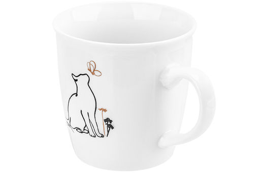 Кружка 340 мл 12,5*9*9,2 см Кот и Бабочка NEW BONE CHINA - Elan gallery фото 5