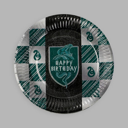 Тарелка бумажная Happy Birthday, цвет зеленый, набор 6 шт, 18 см - Страна карнавалия фото 3