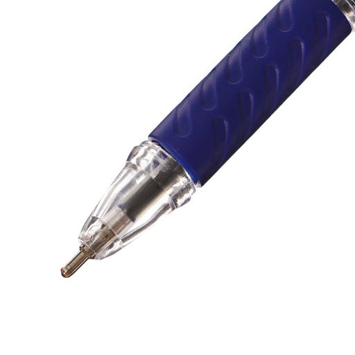 Набор 12 шт. Ручка шариковая 1,0мм синяя, с резиновым держателем (штрихкод на штуке) - Simaland фото 4