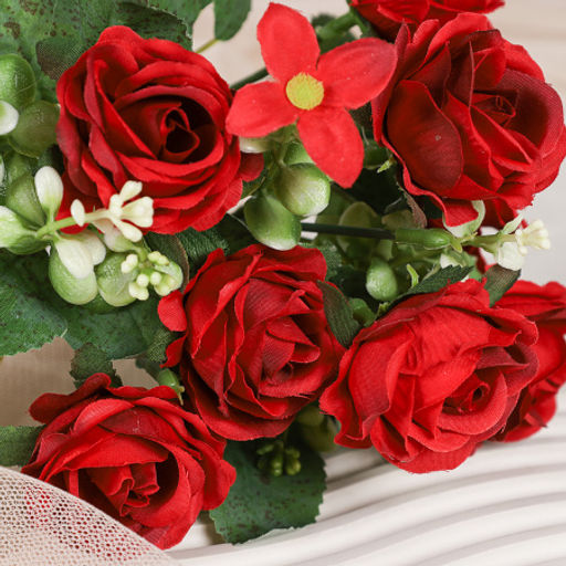 Цветок искусственный Букет роз 28 см / BR-28 /уп 1200/ (Бежевый) - Галеонтрейд фото 2