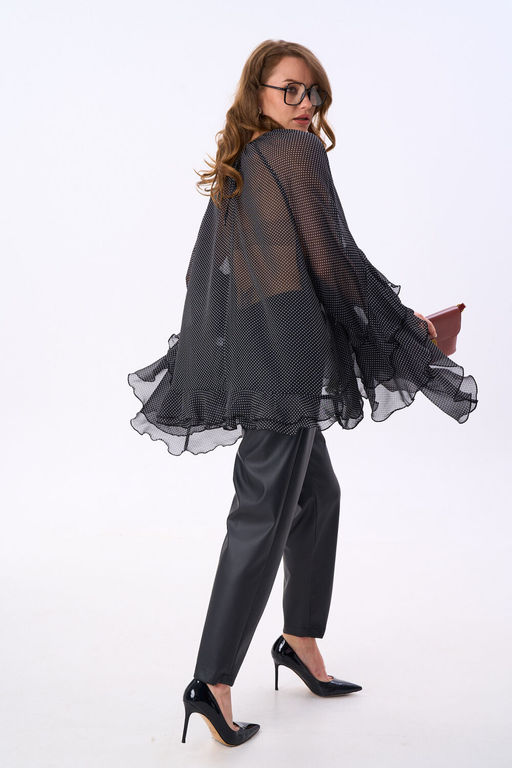 Костюм NIKVA н999-1 чёрный и чёрный в горох фото 2