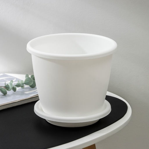 Горшок для цветов с поддоном «Альтернатива. Афина», 3 л, пластиковый, белый