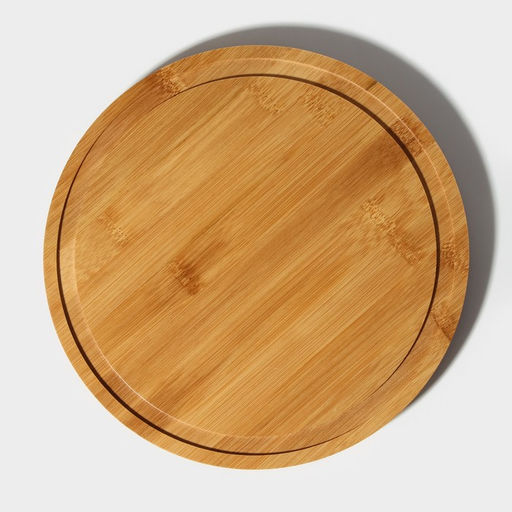 Блюдо с крышкой Доляна «Эстет», d=23.5 см, бамбук, пластик