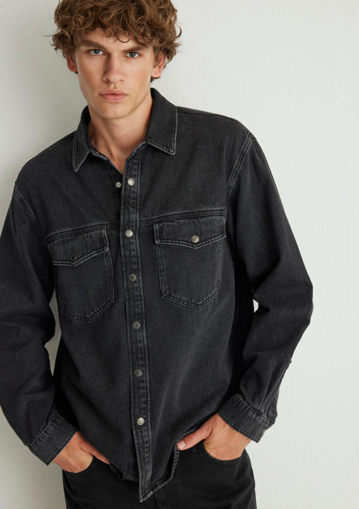 Ross 90lar Antrasit Jean Gomlek