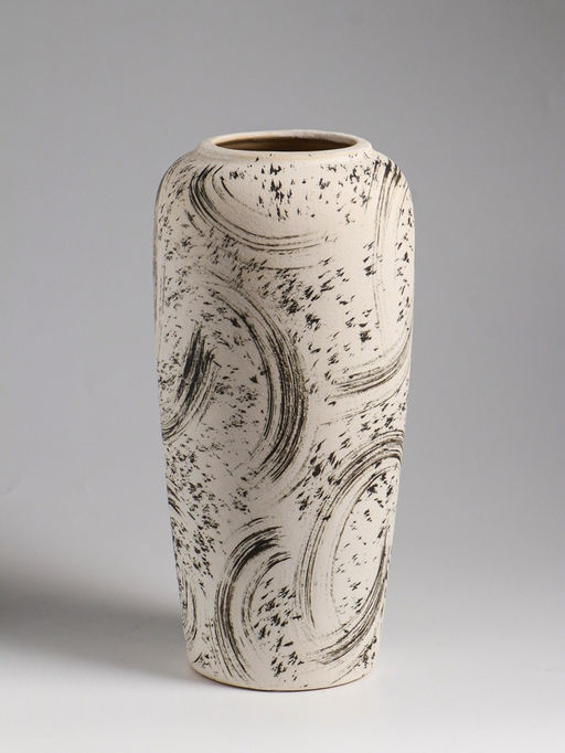 Ваза «Сэнс», 28.5×13 см, керамика, бело-чёрная