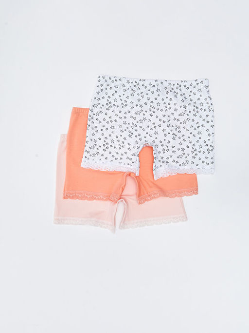 Bask?l? Pamuklu K?z ?ocuk Boxer 3l? - Waikiki фото 2