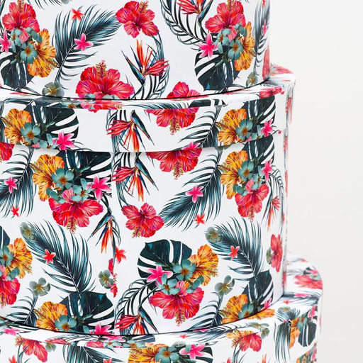 Набор круглых коробок 3 в 1 Разноцветные цветы, 25.5 x 15 - 19 x 13.5 см - Simaland фото 4