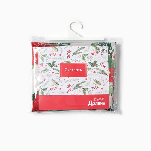 Скатерть новогодняя Доляна Christmas flowers, размер 145?180 см