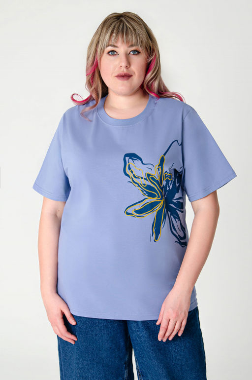 Арт. 3-1151 Футболка женская 50-58 (5 шт) Цвет:сиреневый - Калинка фото 23