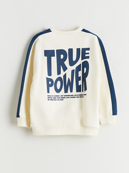 Bask?l? Erkek ?ocuk Sweatshirt